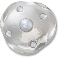 Silver and Pearl Disc Jibbitz™ charms for Women|Men|Jibbitz™ Charms