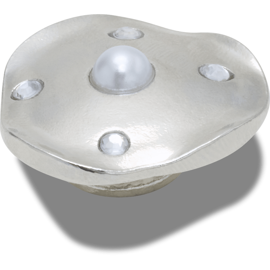 Silver and Pearl Disc Jibbitz™ charms for Women|Men|Jibbitz™ Charms