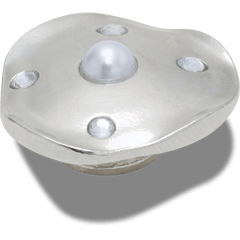Silver and Pearl Disc Jibbitz™ charms for Women|Men|Jibbitz™ Charms