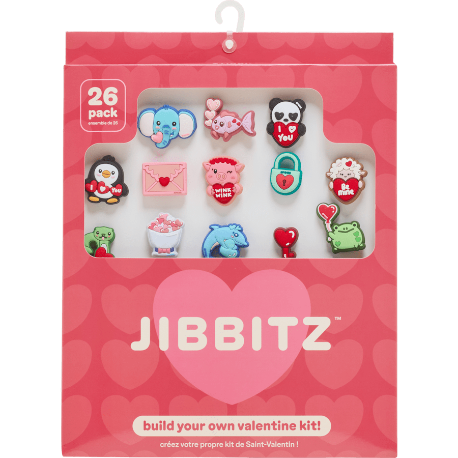 Valentines Day Card 26 Pack Jibbitz™ charms for Women|Men|Jibbitz™ Charms