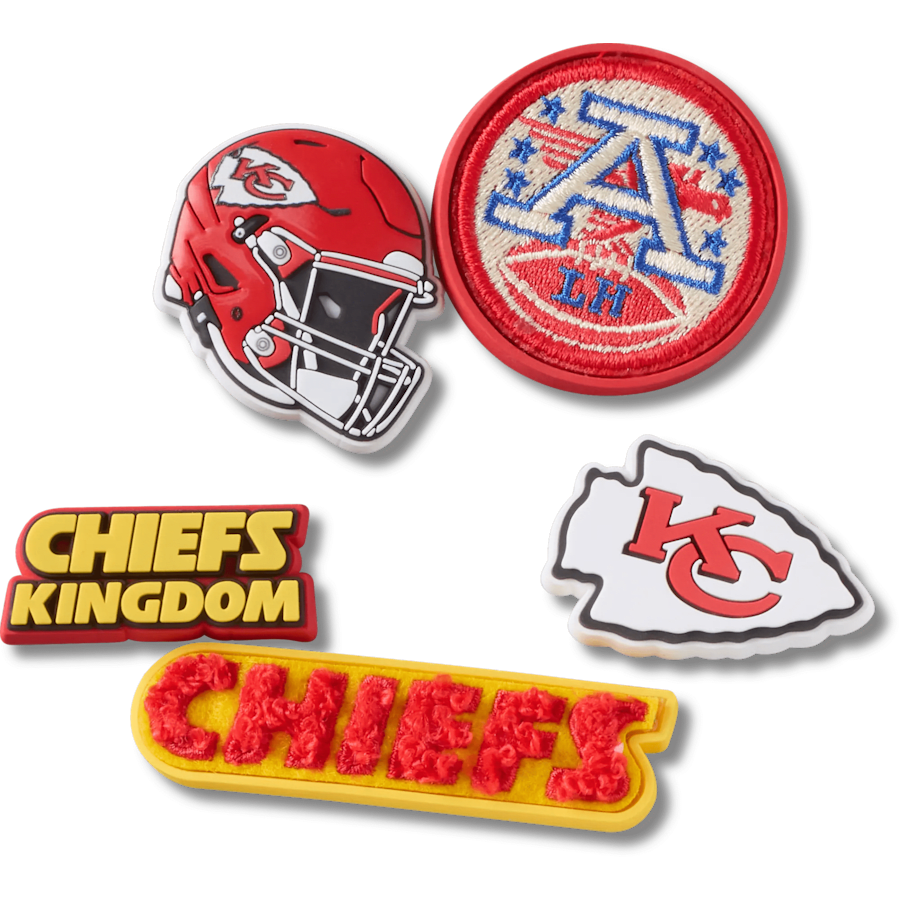 NFL Kansas City Chiefs 5 Pack Jibbitz Shoe Charm for Women|Men|Jibbitz™ Charms
