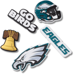NFL Philadelphia Eagles 5 Pack Jibbitz Shoe Charm for Women|Men|Jibbitz™ Charms