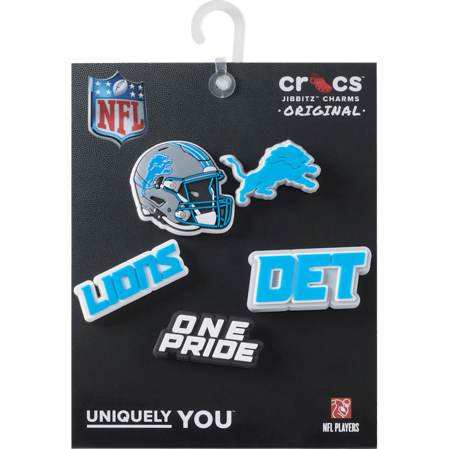 NFL Detroit Lions 5 Pack Jibbitz Shoe Charm for Women|Men|Jibbitz™ Charms