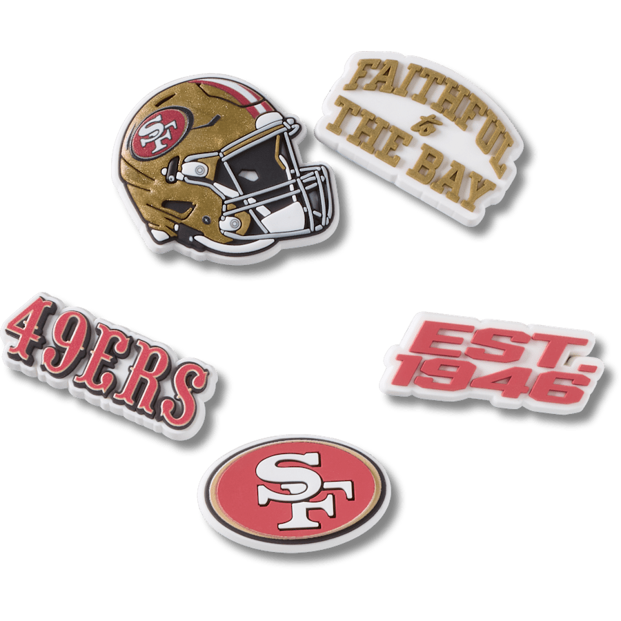NFL San Francisco 49ers 5 Pack Jibbitz Shoe Charm for Women|Men|Jibbitz™ Charms
