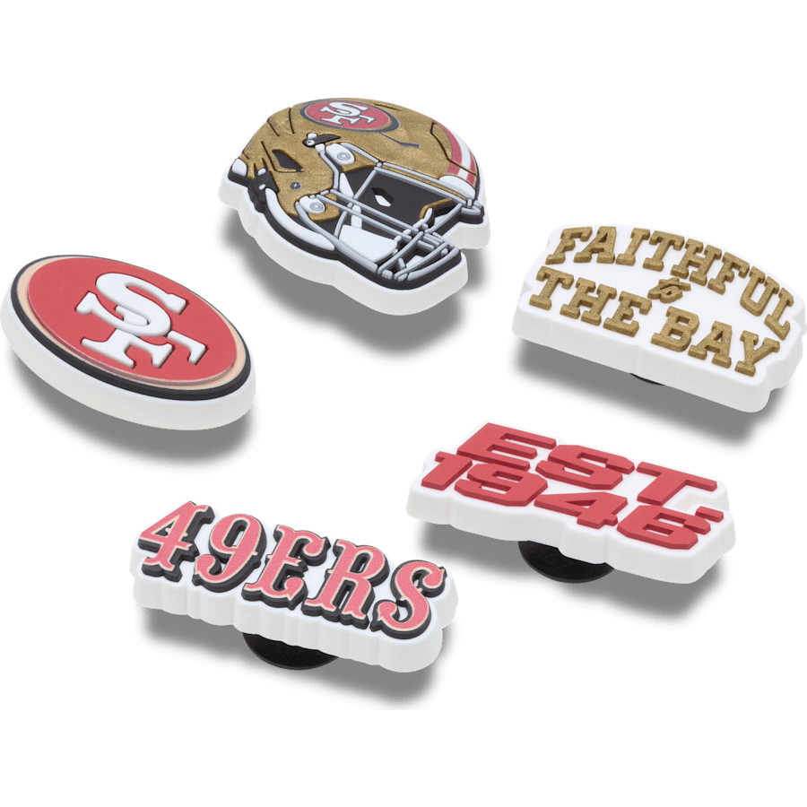 NFL San Francisco 49ers 5 Pack Jibbitz Shoe Charm for Women|Men|Jibbitz™ Charms