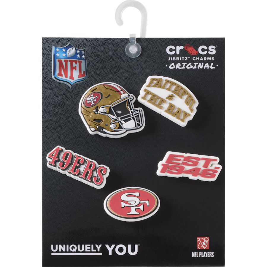 NFL San Francisco 49ers 5 Pack Jibbitz Shoe Charm for Women|Men|Jibbitz™ Charms