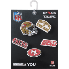 NFL San Francisco 49ers 5 Pack Jibbitz Shoe Charm for Women|Men|Jibbitz™ Charms