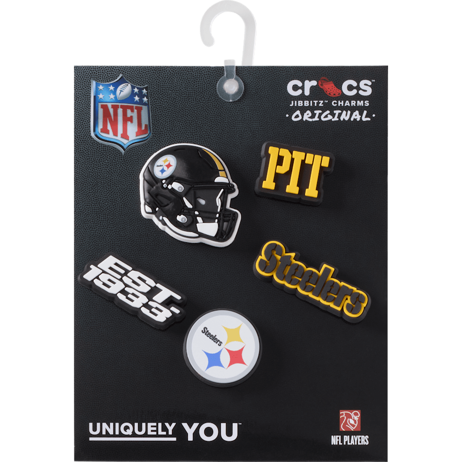 NFL Pittsburgh Steelers 5 Pack Jibbitz Shoe Charm for Women|Men|Jibbitz™ Charms
