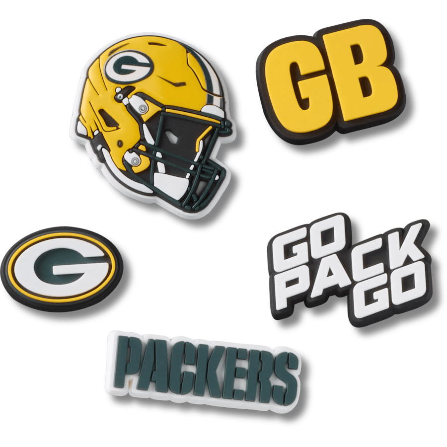 NFL Green Bay Packers 5 Pack Jibbitz Shoe Charm for Women|Men|Jibbitz™ Charms