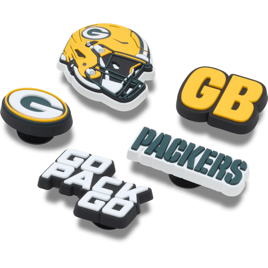 NFL Green Bay Packers 5 Pack Jibbitz Shoe Charm for Women|Men|Jibbitz™ Charms