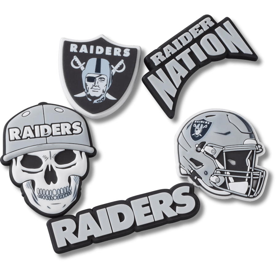 NFL Las Vegas Raiders 5 Pack Jibbitz Shoe Charm for Women|Men|Jibbitz™ Charms