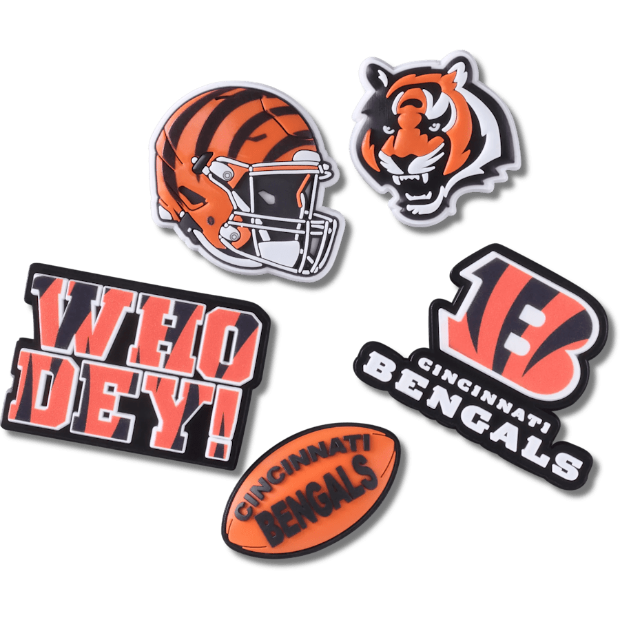 NFL Cincinnati Bengals 5 Pack Jibbitz Shoe Charm for Women|Men|Jibbitz™ Charms