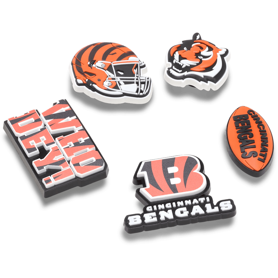 NFL Cincinnati Bengals 5 Pack Jibbitz Shoe Charm for Women|Men|Jibbitz™ Charms