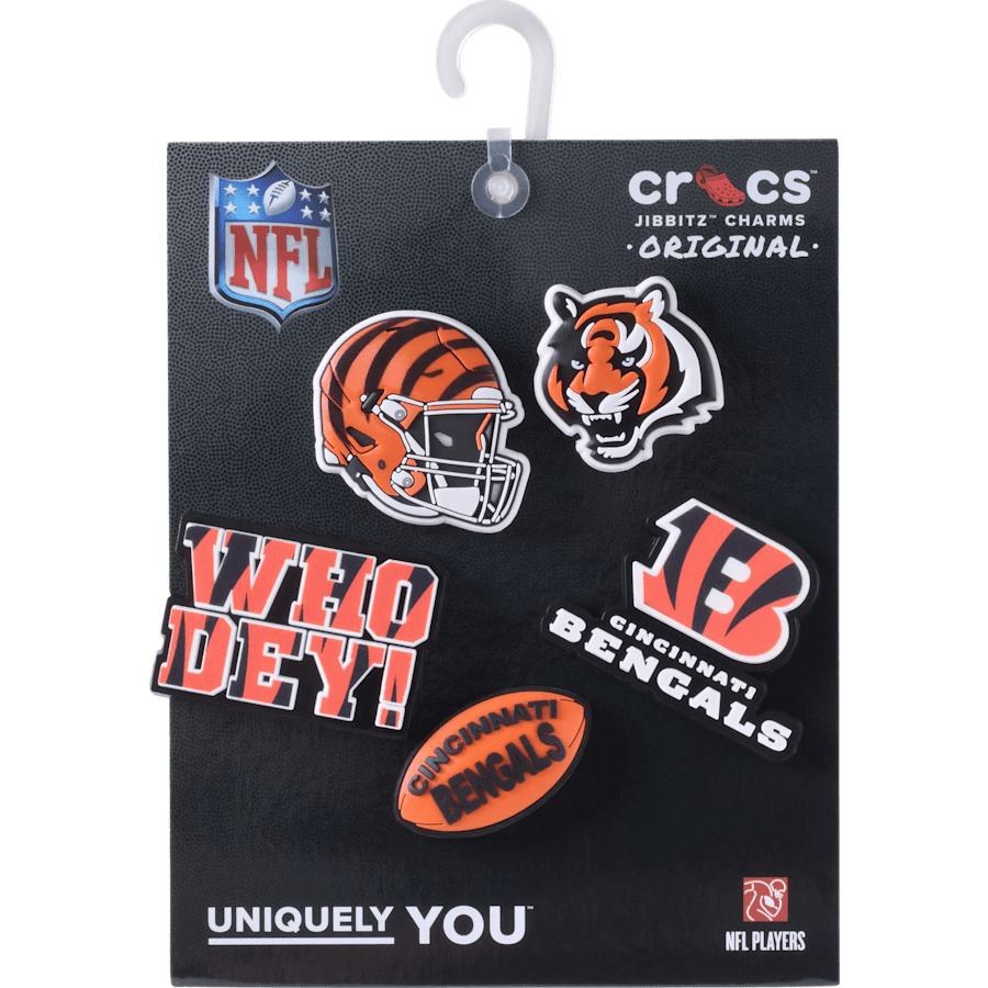 NFL Cincinnati Bengals 5 Pack Jibbitz Shoe Charm for Women|Men|Jibbitz™ Charms