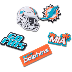 NFL Miami Dolphins 5 Pack Jibbitz Shoe Charm for Women|Men|Jibbitz™ Charms
