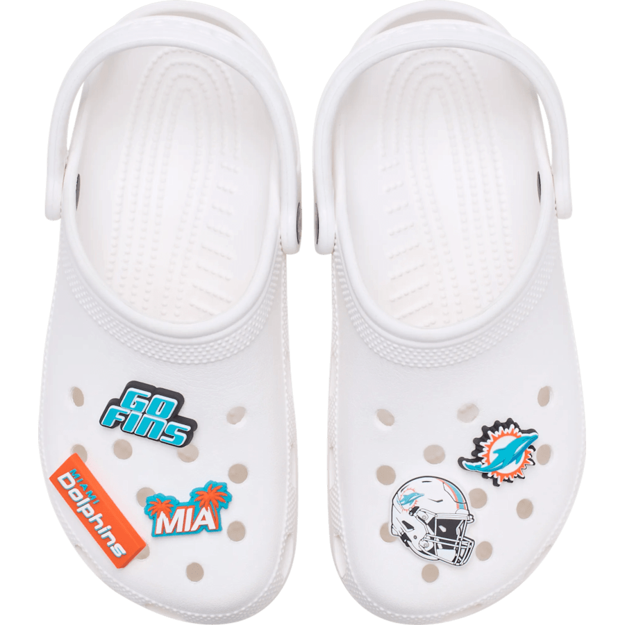 NFL Miami Dolphins 5 Pack Jibbitz Shoe Charm for Women|Men|Jibbitz™ Charms