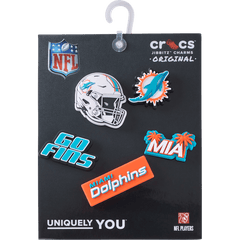 NFL Miami Dolphins 5 Pack Jibbitz Shoe Charm for Women|Men|Jibbitz™ Charms