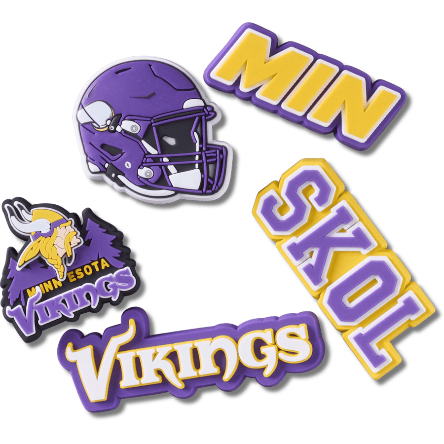 NFL Minnesota Vikings 5 Pack Jibbitz Shoe Charm for Women|Men|Jibbitz™ Charms