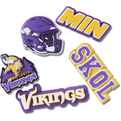 NFL Minnesota Vikings 5 Pack Jibbitz Shoe Charm for Women|Men|Jibbitz™ Charms
