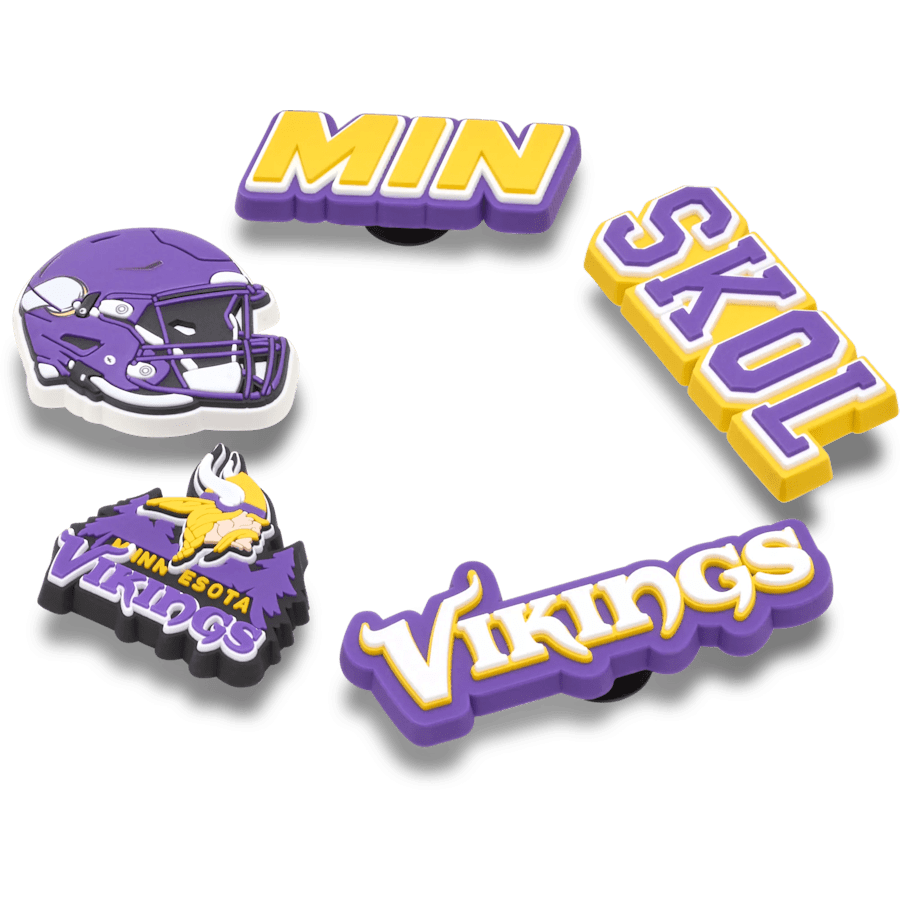 NFL Minnesota Vikings 5 Pack Jibbitz Shoe Charm for Women|Men|Jibbitz™ Charms