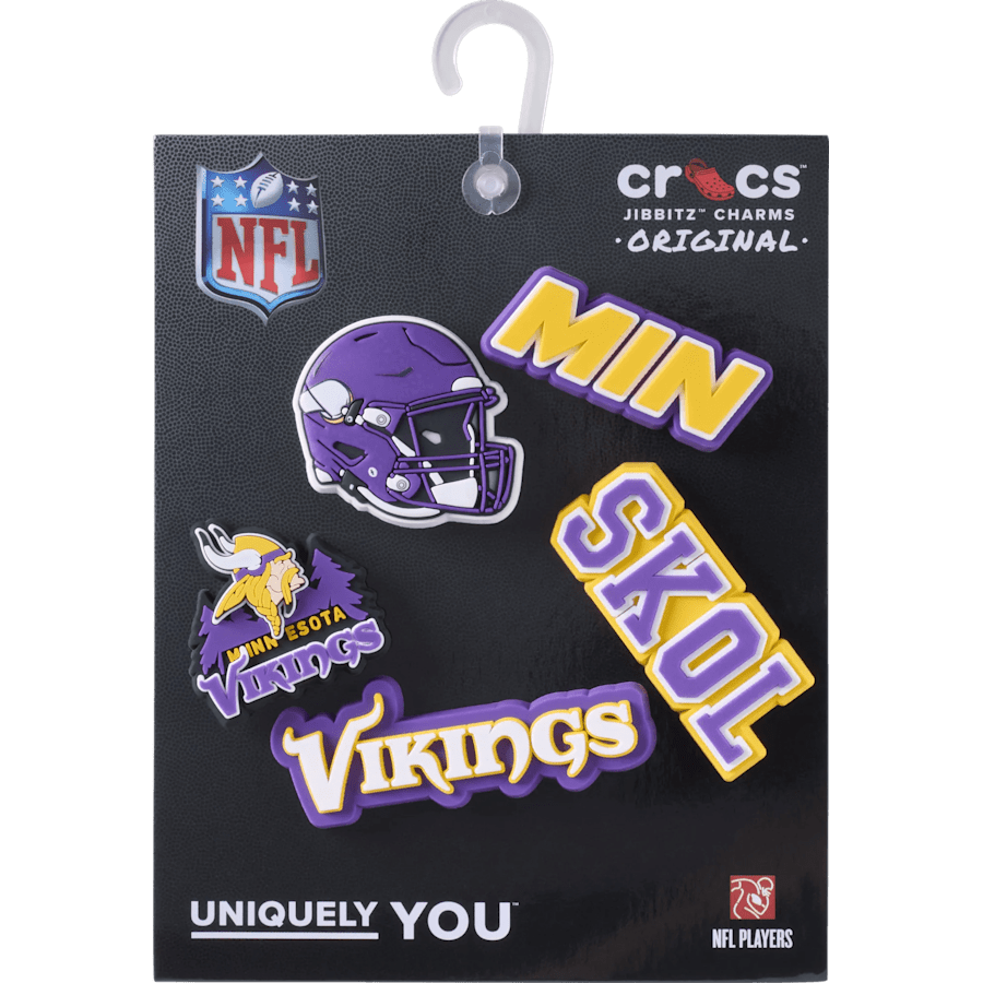NFL Minnesota Vikings 5 Pack Jibbitz Shoe Charm for Women|Men|Jibbitz™ Charms