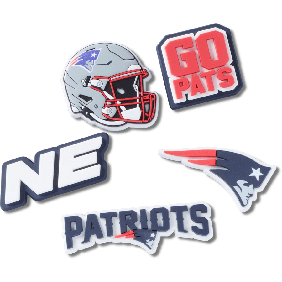 NFL New England Patriots 5 Pack Jibbitz Shoe Charm for Women|Men|Jibbitz™ Charms