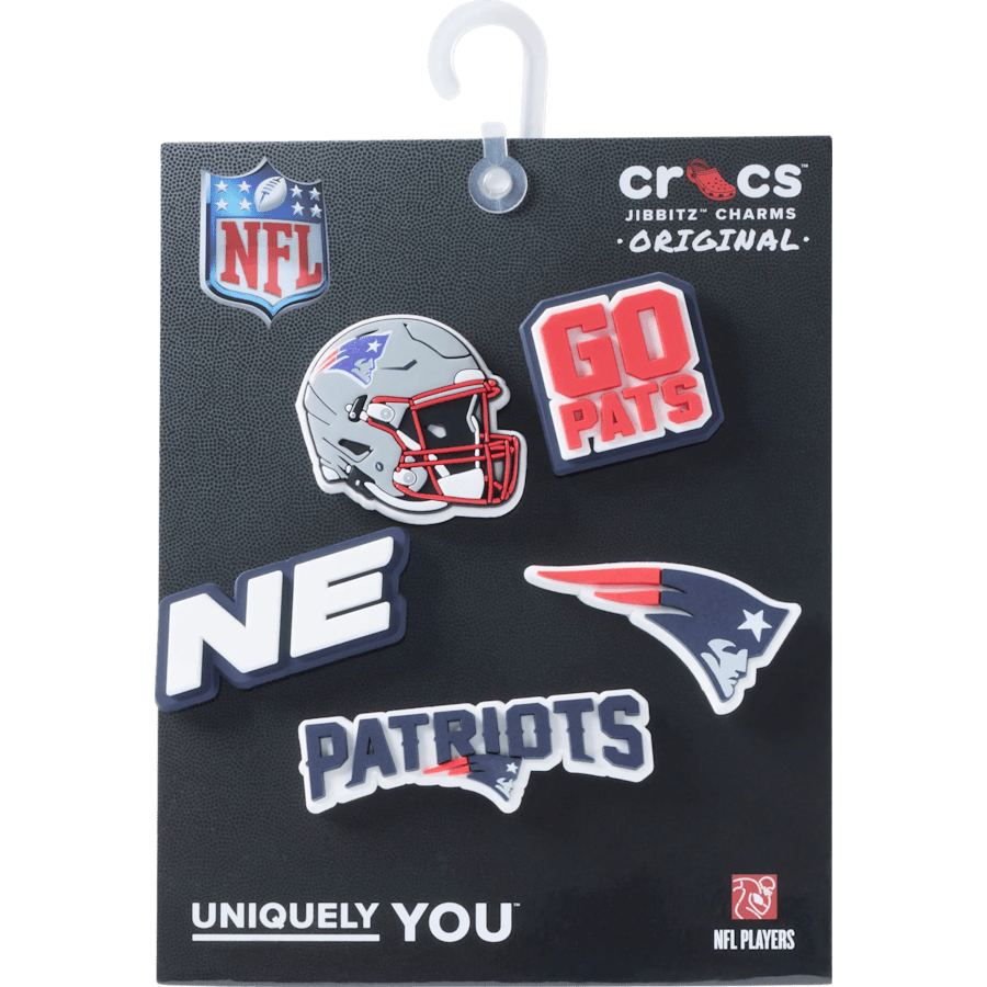 NFL New England Patriots 5 Pack Jibbitz Shoe Charm for Women|Men|Jibbitz™ Charms