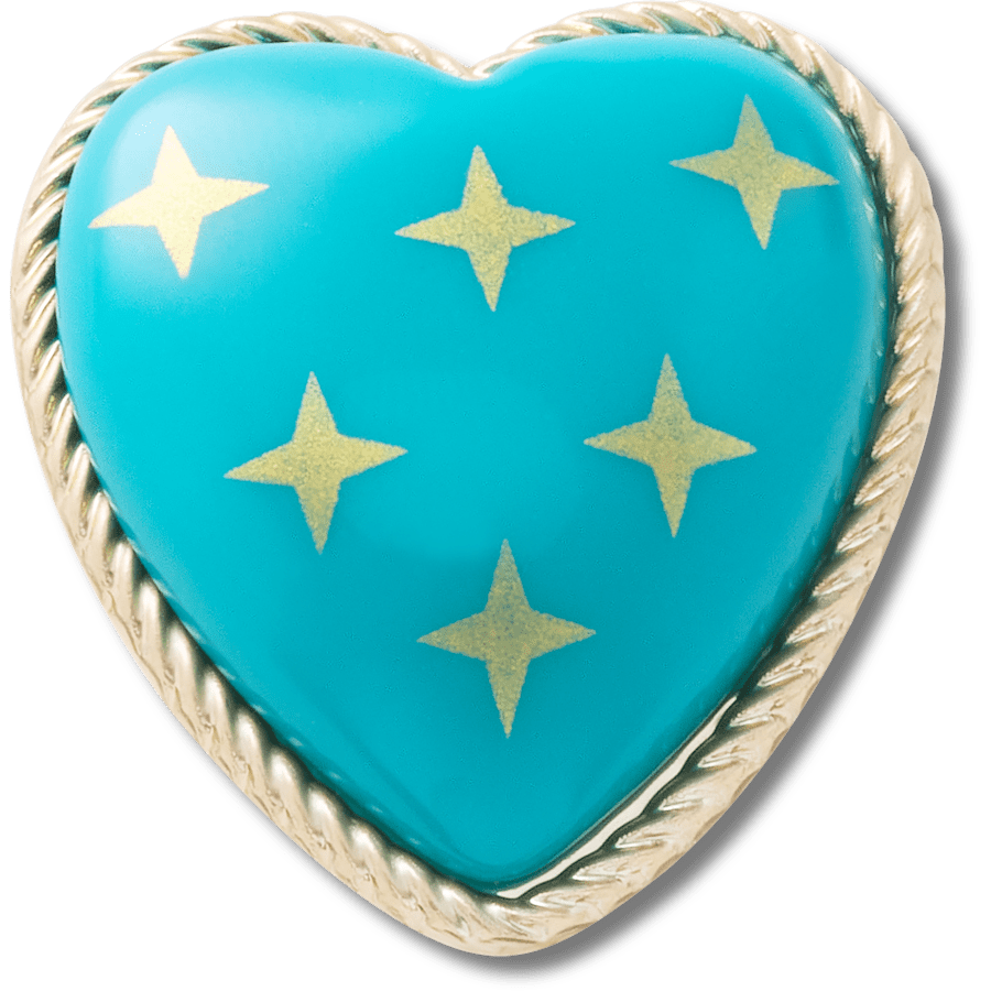 Turquoise and Gold Heart Jibbitz™ charms for Women|Men