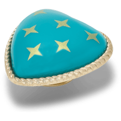 Turquoise and Gold Heart Jibbitz™ charms for Women|Men