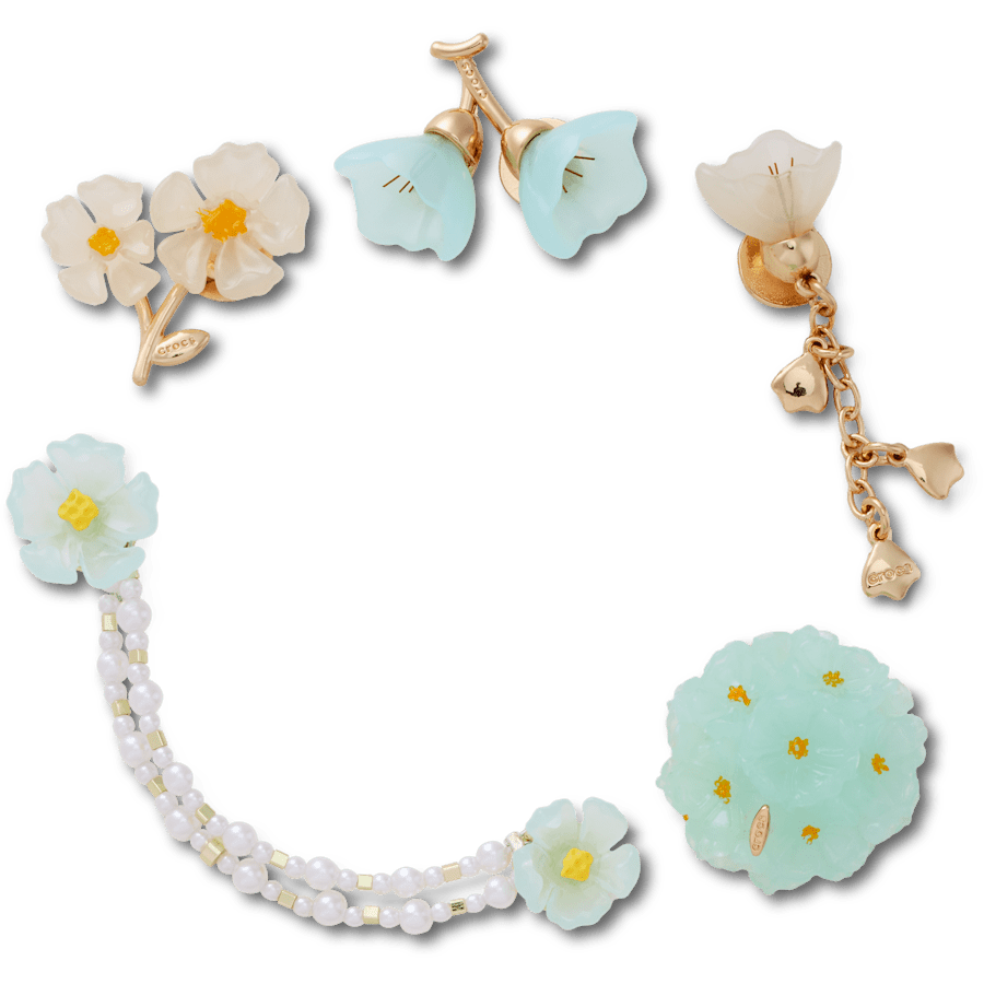 Blue Dainty Floral 5 Pack Jibbitz™ charms for Women|Men|Jibbitz™ Charms
