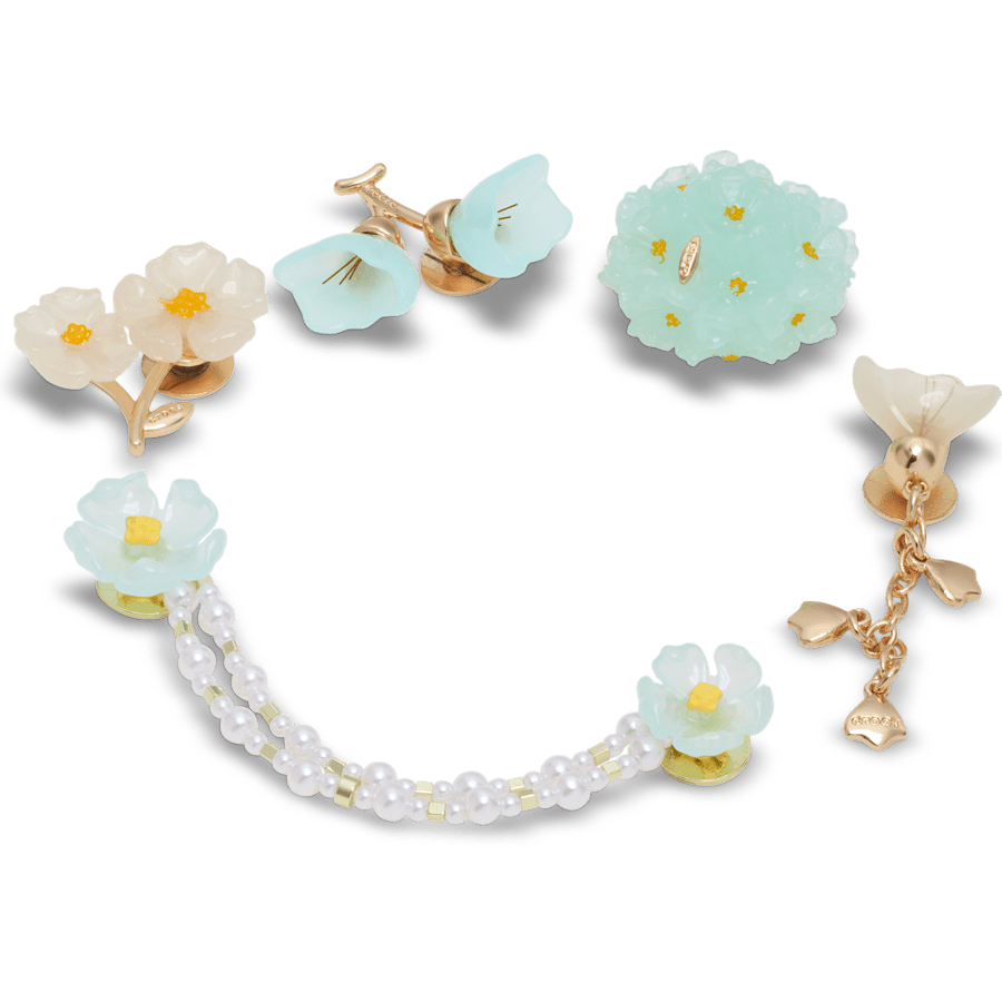Blue Dainty Floral 5 Pack Jibbitz™ charms for Women|Men|Jibbitz™ Charms