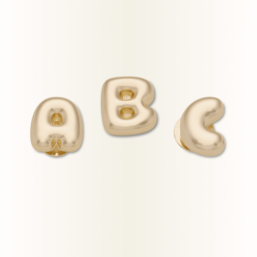 Gold Bubble Letter A-Z Jibbitz™ charms for Women|Men|Jibbitz™ Charms