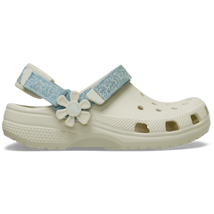 Kids’ Classic Denim Flower Adjustable Backstrap Clog for Kids