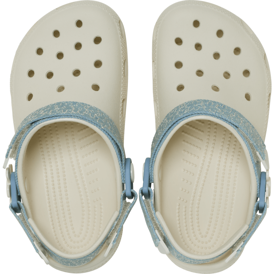 Kids’ Classic Denim Flower Adjustable Backstrap Clog for Kids