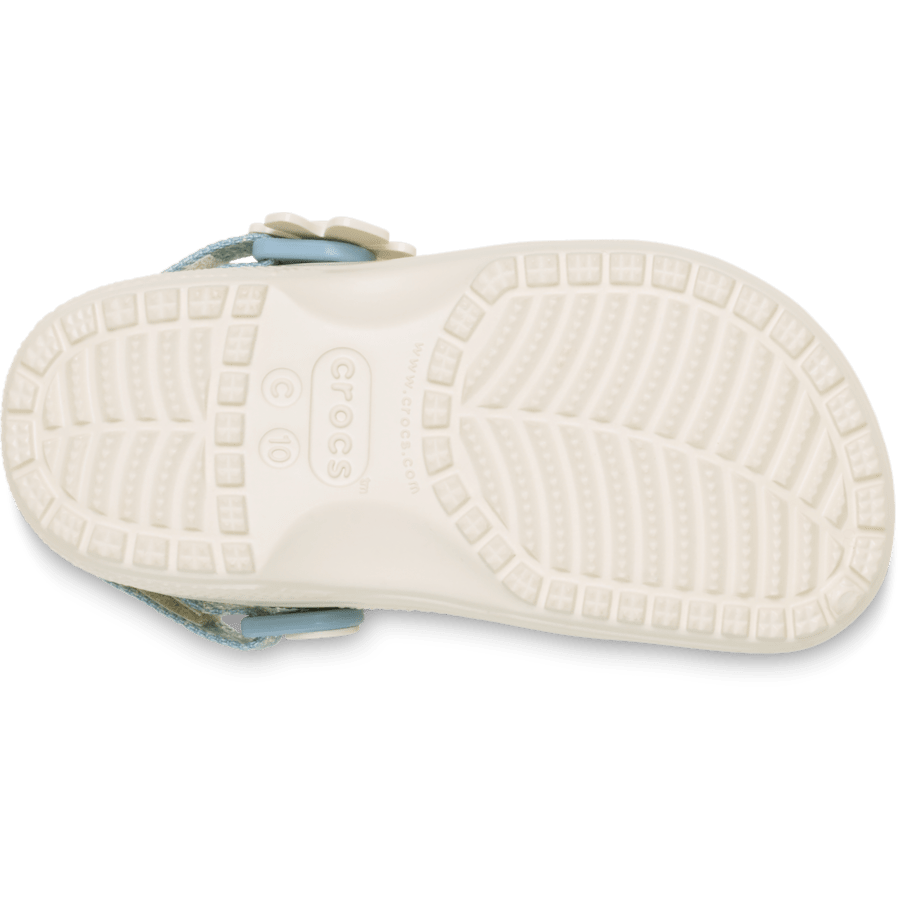 Toddler Classic Denim Flower Adjustable Backstrap Clog for Kids